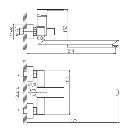 Смеситель для ванны Haiba HB22191 хром Смеситель для ванны Haiba HB22191 хром