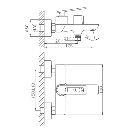 Смеситель для ванны Haiba HB60589 хром Смеситель для ванны Haiba HB60589 хром