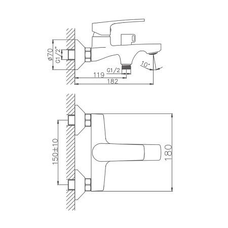 Смеситель для ванны Haiba HB60587 хром Смеситель для ванны Haiba HB60587 хром