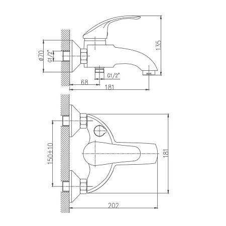 Смеситель для ванны Haiba HB3221 хром Смеситель для ванны Haiba HB3221 хром