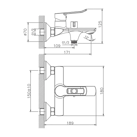 Смеситель для ванны Haiba HB60556 хром Смеситель для ванны Haiba HB60556 хром