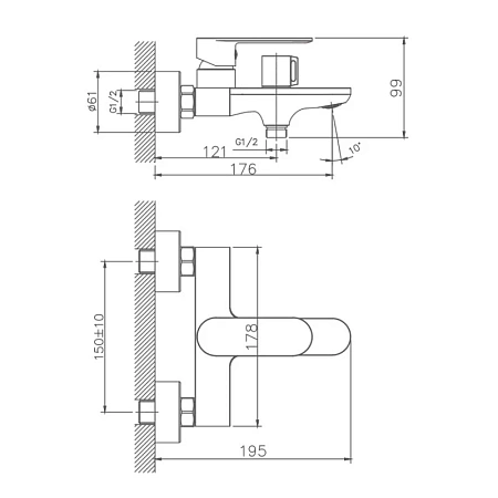 Смеситель для ванны Haiba HB60590-7 черный Смеситель для ванны Haiba HB60590-7 черный