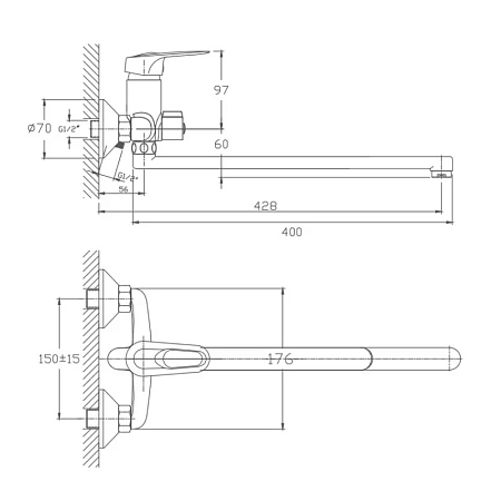 Смеситель для ванны Haiba HB2236 хром Смеситель для ванны Haiba HB2236 хром