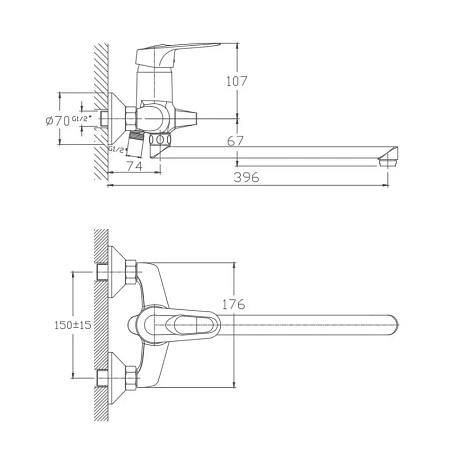 Смеситель для ванны Haiba HB2204 хром Смеситель для ванны Haiba HB2204 хром