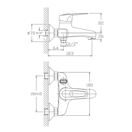 Смеситель для ванны Haiba HB3204 хром Смеситель для ванны Haiba HB3204 хром
