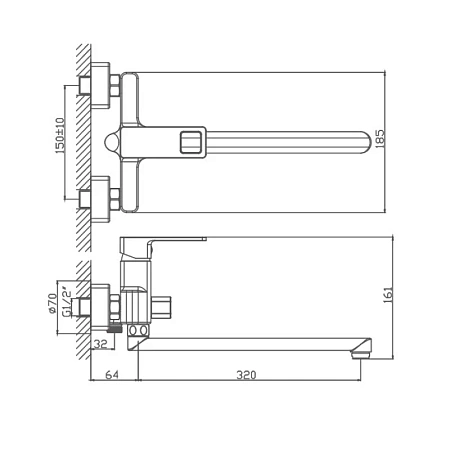 Смеситель для ванны Haiba HB22615 хром Смеситель для ванны Haiba HB22615 хром