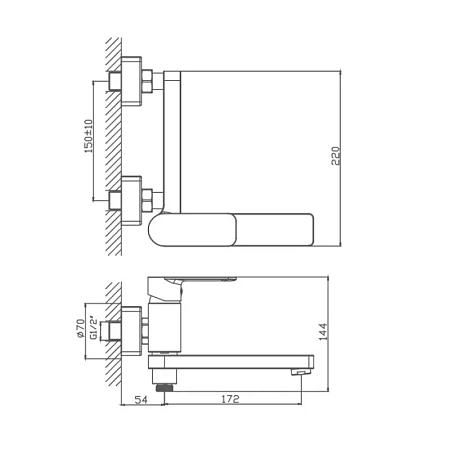 Смеситель для ванны Haiba HB60617 хром Смеситель для ванны Haiba HB60617 хром