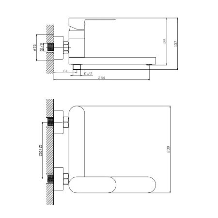 Смеситель для ванны Haiba HB61590 хром Смеситель для ванны Haiba HB61590 хром