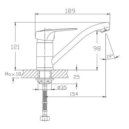 Смеситель для кухни Haiba HB4537-2 хром Смеситель для кухни Haiba HB4537-2 хром