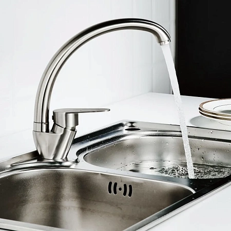 Смеситель для кухни Haiba HB41801-2 сталь Смеситель для кухни Haiba HB41801-2 сталь
