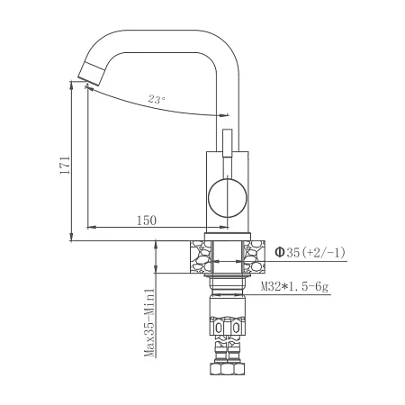 Смеситель для кухни Haiba HB72304-4 сталь Смеситель для кухни Haiba HB72304-4 сталь