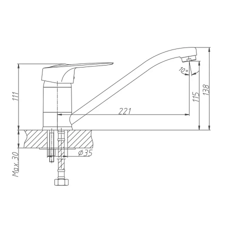 Смеситель для кухни Haiba HB4204 хром Смеситель для кухни Haiba HB4204 хром
