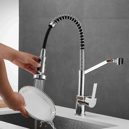 Смеситель для кухни Haiba HB73826 с гибким изливом, хром Смеситель для кухни Haiba HB73826 с гибким изливом, хром