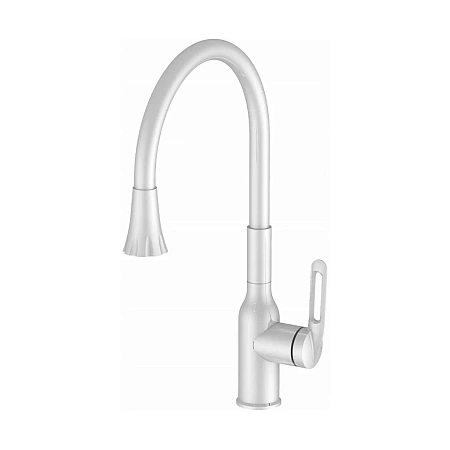 Смеситель для кухни Haiba HB42830-8 с гибким изливом, белый Смеситель для кухни Haiba HB42830-8 с гибким изливом, белый
