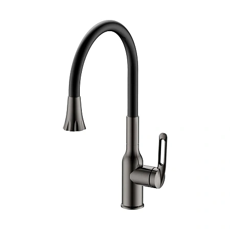 Смеситель для кухни Haiba HB42830-3 с гибким изливом, оружейная сталь Смеситель для кухни Haiba HB42830-3 с гибким изливом, оружейная сталь