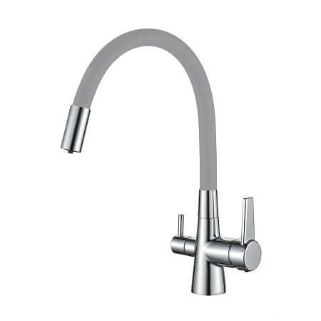 Смеситель для кухни Haiba HB76858-3 пепельный Смеситель для кухни Haiba HB76858-3 пепельный