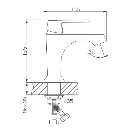 Смеситель для раковины Haiba HB10804 белый Смеситель для раковины Haiba HB10804 белый