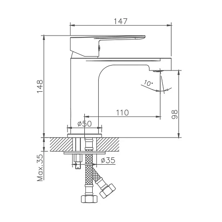 Смеситель для раковины Haiba HB10557-8 белый Смеситель для раковины Haiba HB10557-8 белый