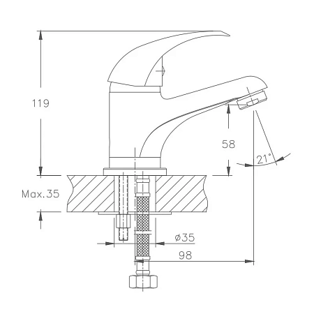 Смеситель для раковины Haiba HB1015 хром Смеситель для раковины Haiba HB1015 хром