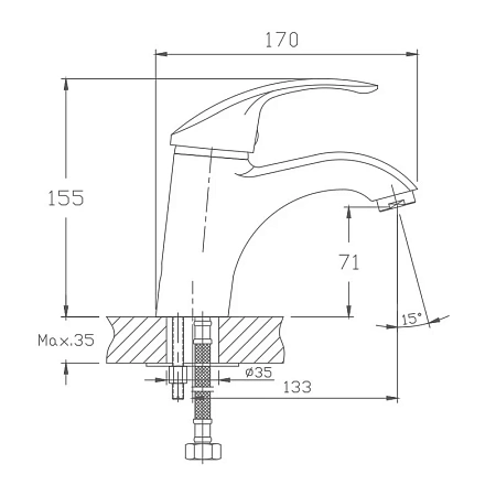 Смеситель для раковины Haiba HB1021 хром Смеситель для раковины Haiba HB1021 хром