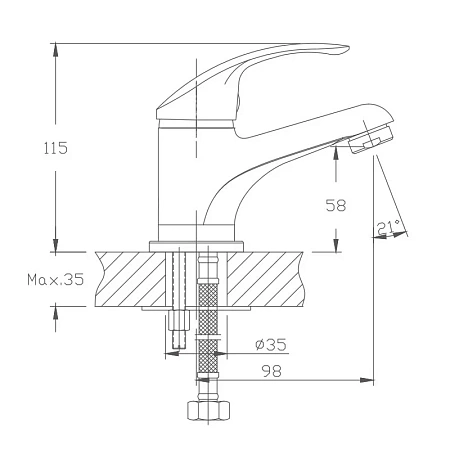 Смеситель для раковины Haiba HB1036 хром Смеситель для раковины Haiba HB1036 хром