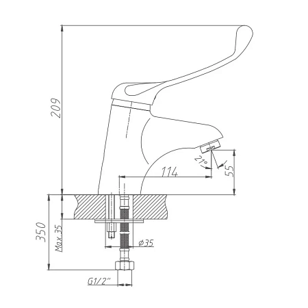 Смеситель для раковины Haiba HB1054 хром Смеситель для раковины Haiba HB1054 хром
