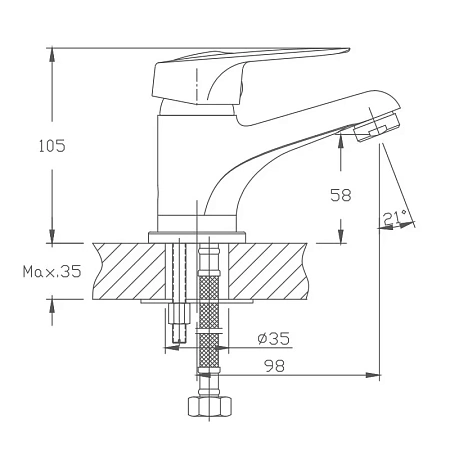Смеситель для раковины Haiba HB1037 хром Смеситель для раковины Haiba HB1037 хром