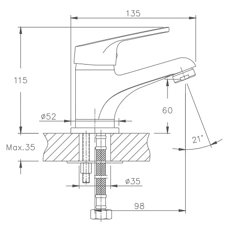 Смеситель для раковины Haiba HB1016 хром Смеситель для раковины Haiba HB1016 хром