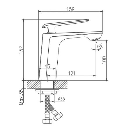 Смеситель для раковины Haiba HB10548-7 черный Смеситель для раковины Haiba HB10548-7 черный