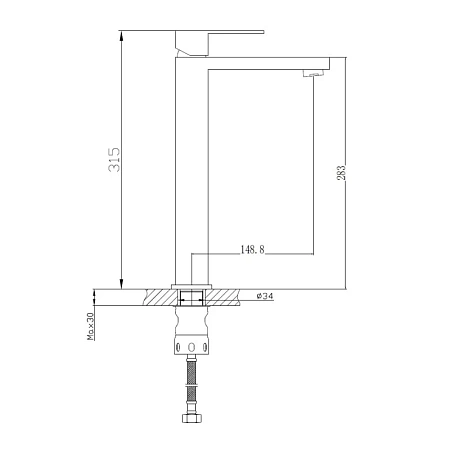 Смеситель для раковины Haiba HB11803-7 черный Смеситель для раковины Haiba HB11803-7 черный