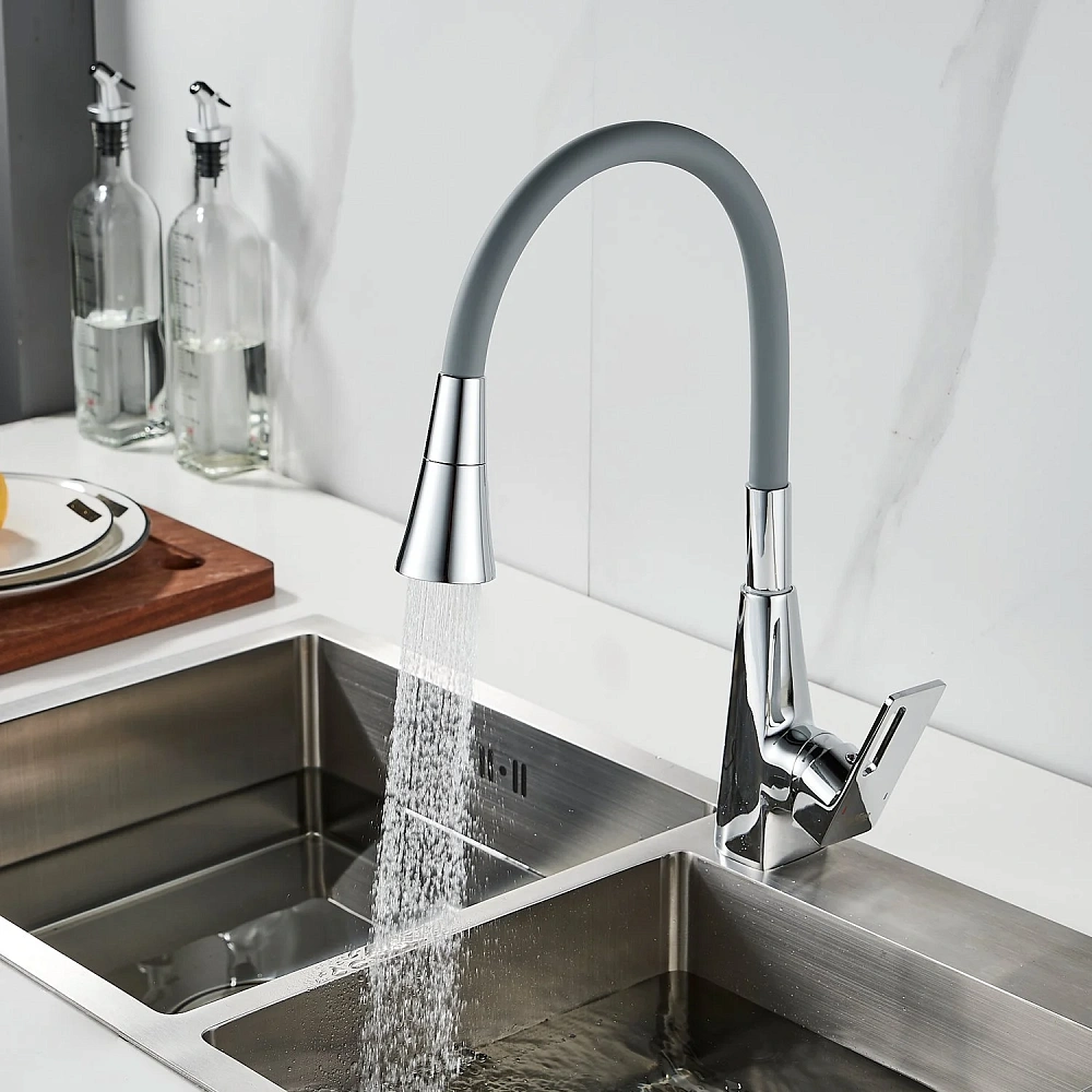Смеситель для кухни Raffine F313-9 с гибким изливом, хром — Изображение 7