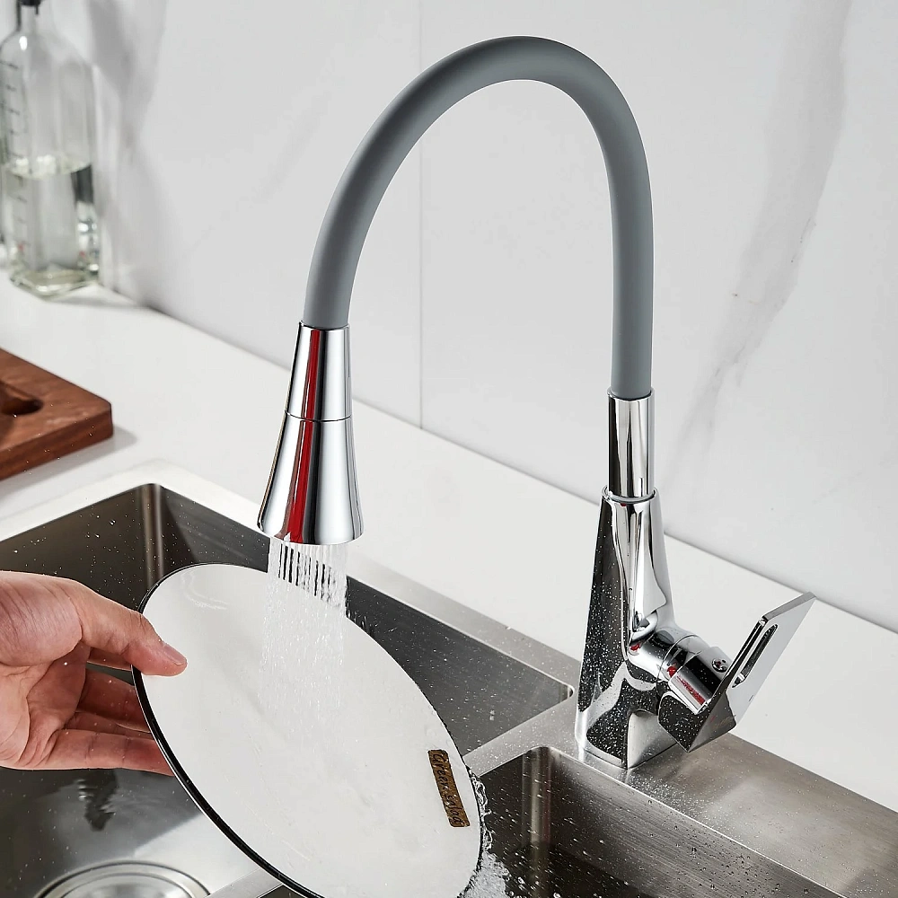 Смеситель для кухни Raffine F313-9 с гибким изливом, хром — Изображение 8