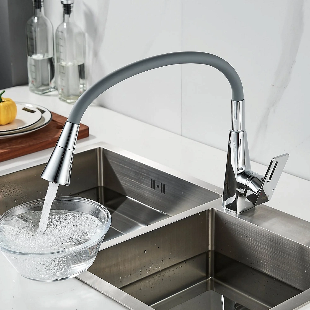 Смеситель для кухни Raffine F313-9 с гибким изливом, хром — Изображение 13