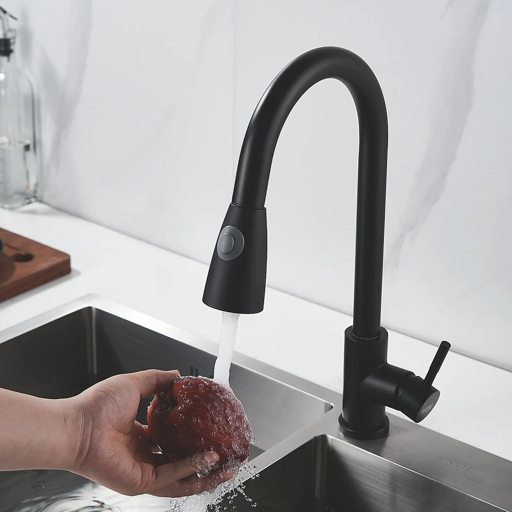 Смеситель для кухни Raffine F213H с выдвижным изливом, черный — Изображение 10
