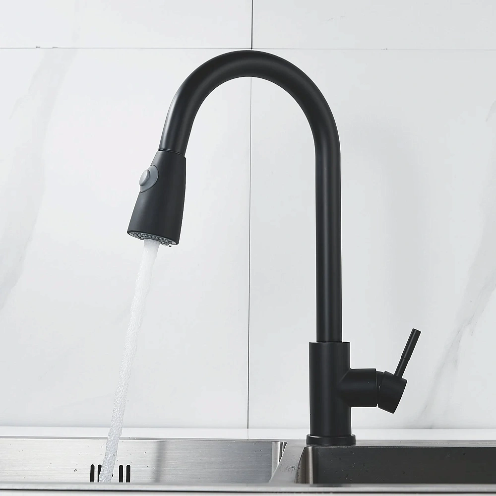 Смеситель для кухни Raffine F213H с выдвижным изливом, черный — Изображение 16