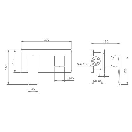 Смеситель для душа Raglo R01.273.09 графит Смеситель для душа Raglo R01.273.09 графит