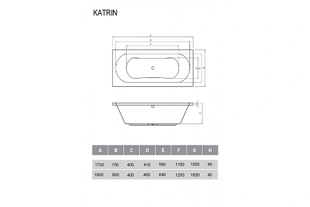 Акриловая ванна Relisan KATRIN Гл000026033 180x80 Акриловая ванна Relisan KATRIN Гл000026033 180x80
