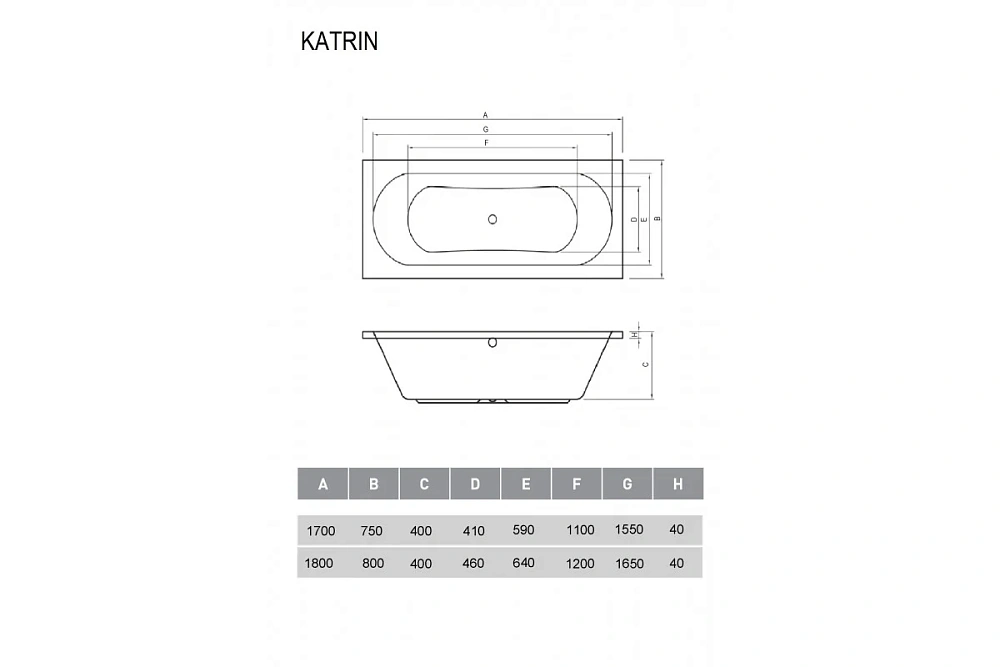 Акриловая ванна Relisan KATRIN Гл000026033 180x80 — Изображение 2
