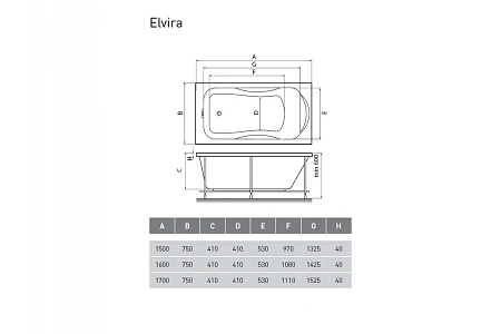 Акриловая ванна Relisan ELVIRA Гл000000978 150x75 Акриловая ванна Relisan ELVIRA Гл000000978 150x75