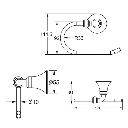 Держатель туалетной бумаги Rose RG1205 хром Держатель туалетной бумаги Rose RG1205 хром
