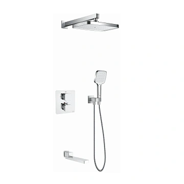 Душевая система Rose R1595F встраиваемая, с термостатом, белый/хром