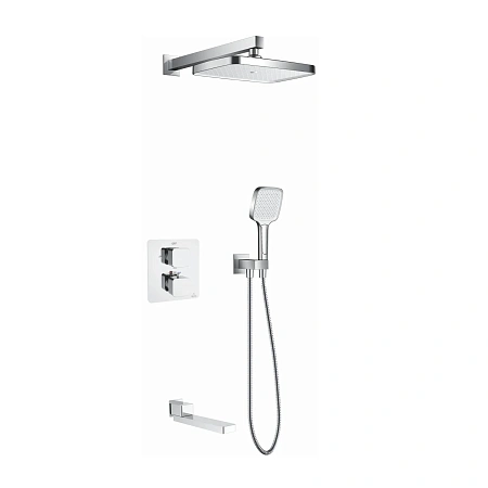 Душевая система Rose R1595F встраиваемая, с термостатом, белый/хром Душевая система Rose R1595F встраиваемая, с термостатом, белый/хром