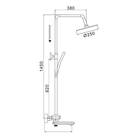 Душевая система Rose R3936G золотой сатин Душевая система Rose R3936G золотой сатин