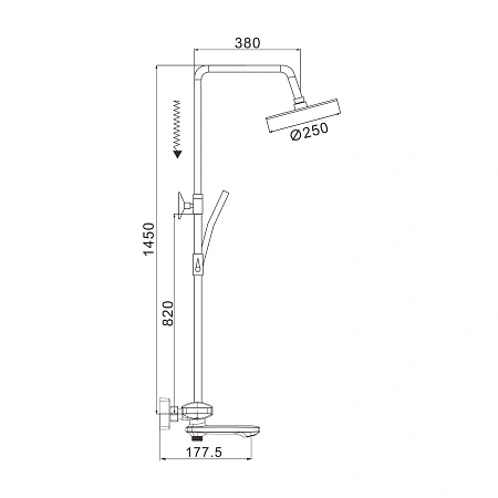 Душевая система Rose R3996F с термостатом, белый/хром Душевая система Rose R3996F с термостатом, белый/хром