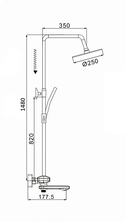 Душевая система Rose R3996 с термостатом, хром Душевая система Rose R3996 с термостатом, хром