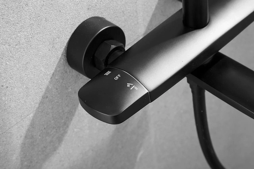 Душевая система Rose R3996H с термостатом, черный — Изображение 11