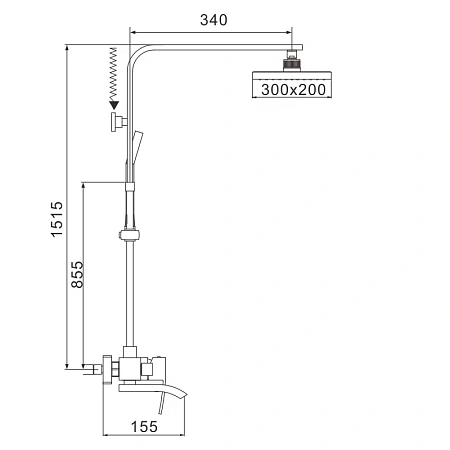 Душевая система Rose R1556F белый/хром Душевая система Rose R1556F белый/хром