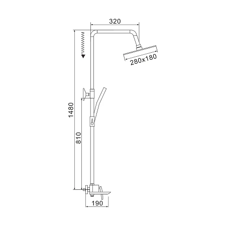 Душевая система Rose R2736F белый/хром Душевая система Rose R2736F белый/хром
