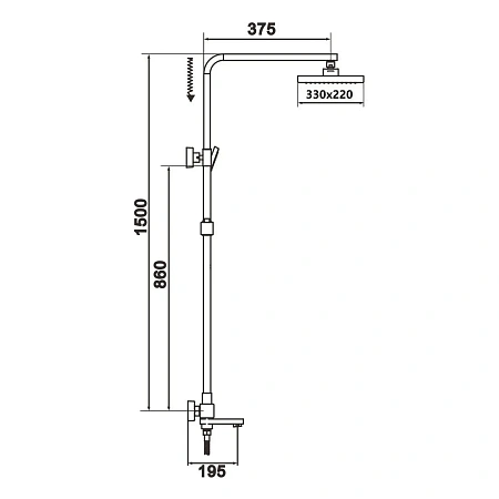 Душевая система Rose R1056T оружейная сталь Душевая система Rose R1056T оружейная сталь