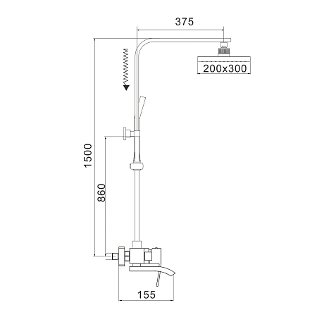 Душевая система Rose R1556T пепельный Душевая система Rose R1556T пепельный